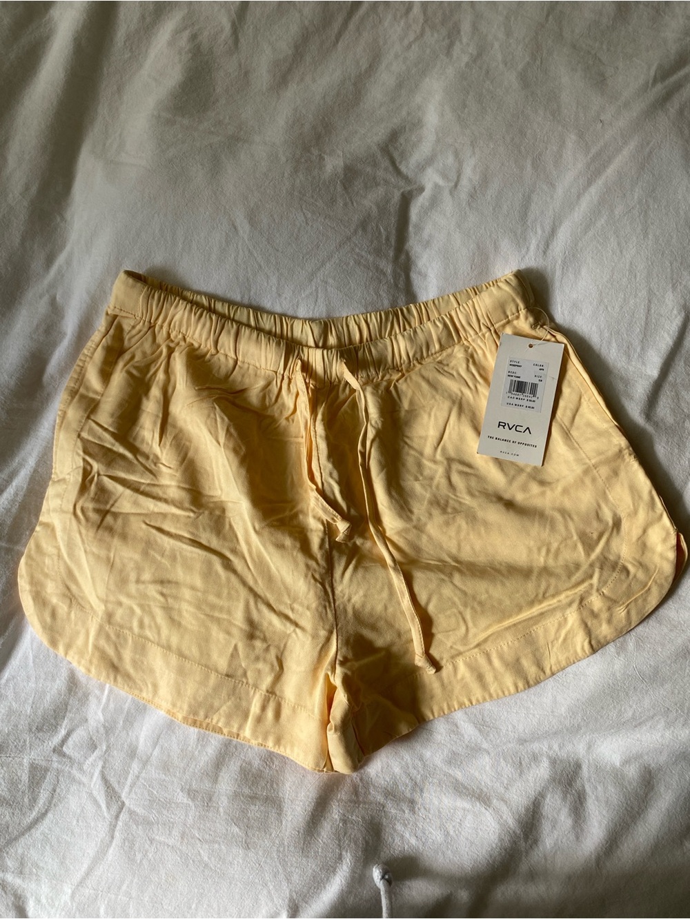 RVCA Women's Pale Yellow Drawstring Lounge Shorts